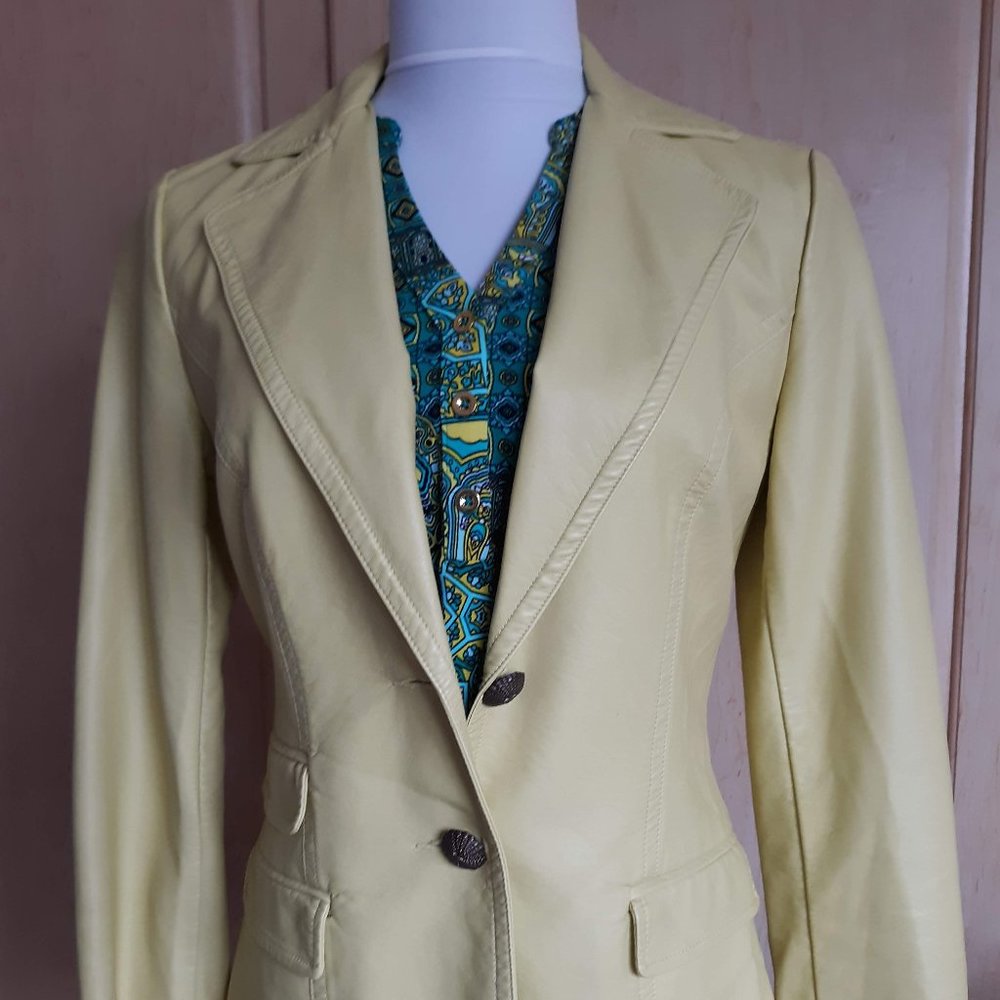 Faux Leather Jacket (Chartreuse)